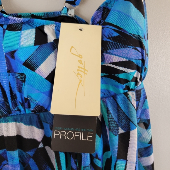 GOTTEX Profile Tidal Wave geometric full bottom tummy control one-piece swimsuit - Picture 7 of 11